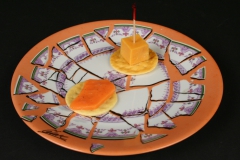 Cesar Baldaccini, Assiette Brisee Broken Plate Paris 1973 with appetizers