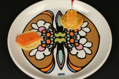 Peter Max Iroquois China Syracuse China butterfly plate with appetizers