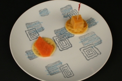 Royal China Patio pattern Prestige shape with appetizers