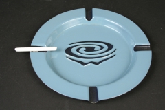 Whirlpool blue enamel ashtray with candy cigarette