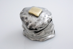 Logan Woodle Butter Dish Pewter Sterling Silver 24k gold brass hi res