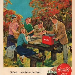 Picnic-ad-1950-Coke-add-zest-to-the-hour