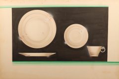 L2021.5 Viktor Schreckengost design rendering plate cup saucer