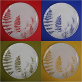 Ted Reyda for Corning, Inc. prototype photosensitive glass plate with fern motif, 1971