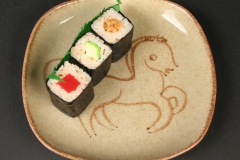 2018.96 Winfield Pottery with pony and with sushi