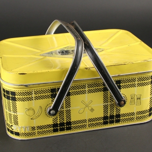 Yellow-metal-picnic-basket