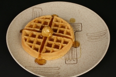 Crazy Rhythm Red Wing dinner plate with waffle